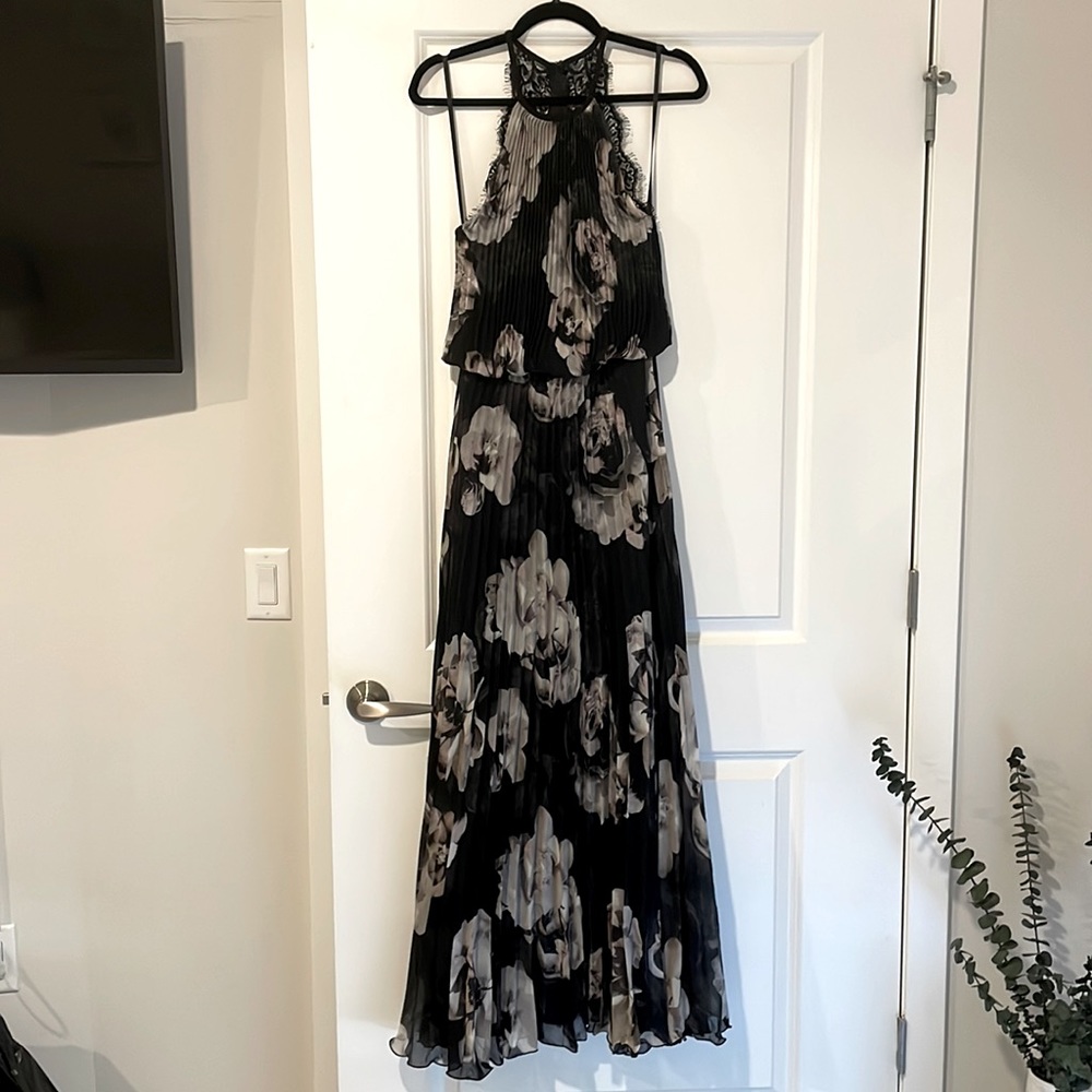Floral Pleated Gown - 4